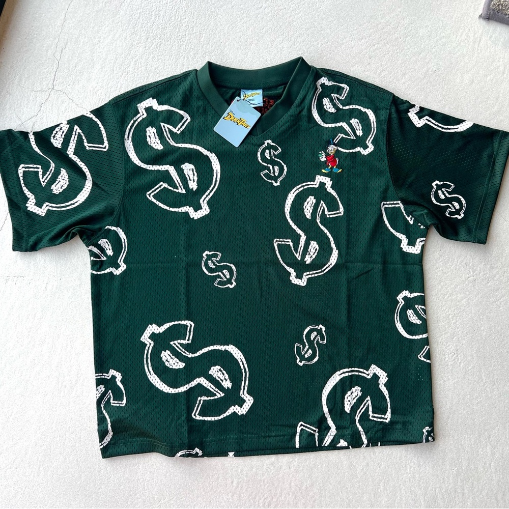 Disney Ducktales Green Mesh Jersey Shirt NWT
